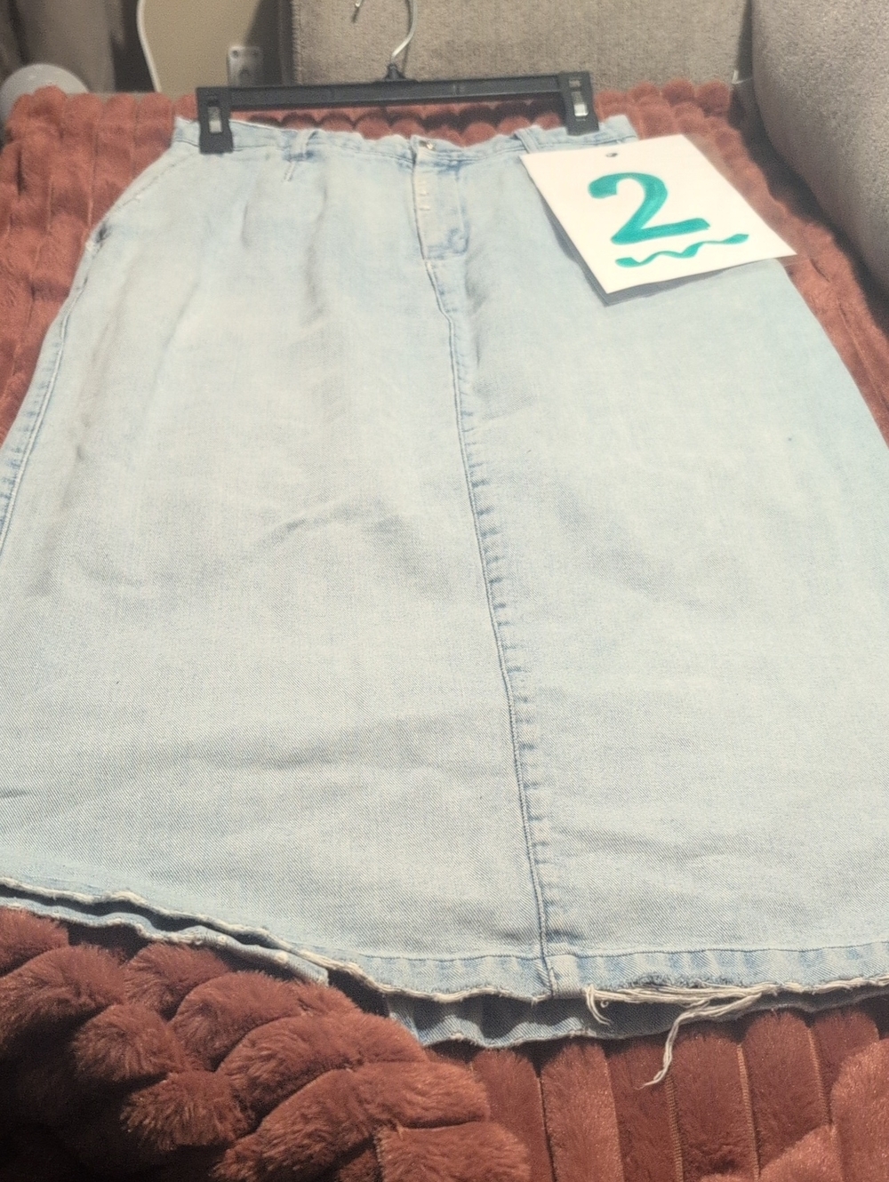 Light Wash Denim A-Line Skirt - Classic Casual